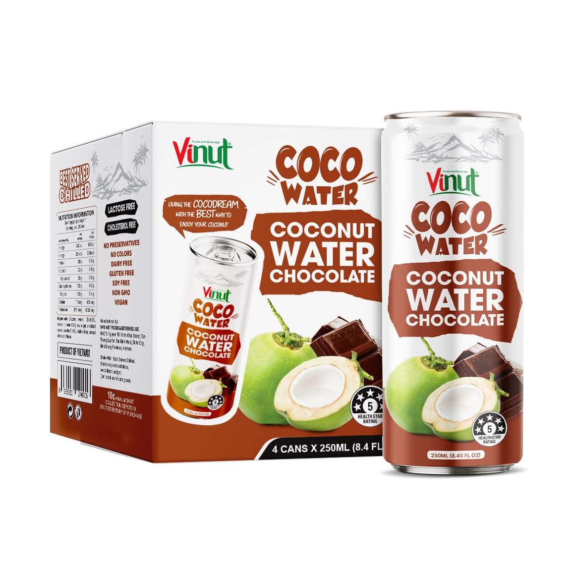 10.8 fl oz Vinut Coco Water Chocolate view 3