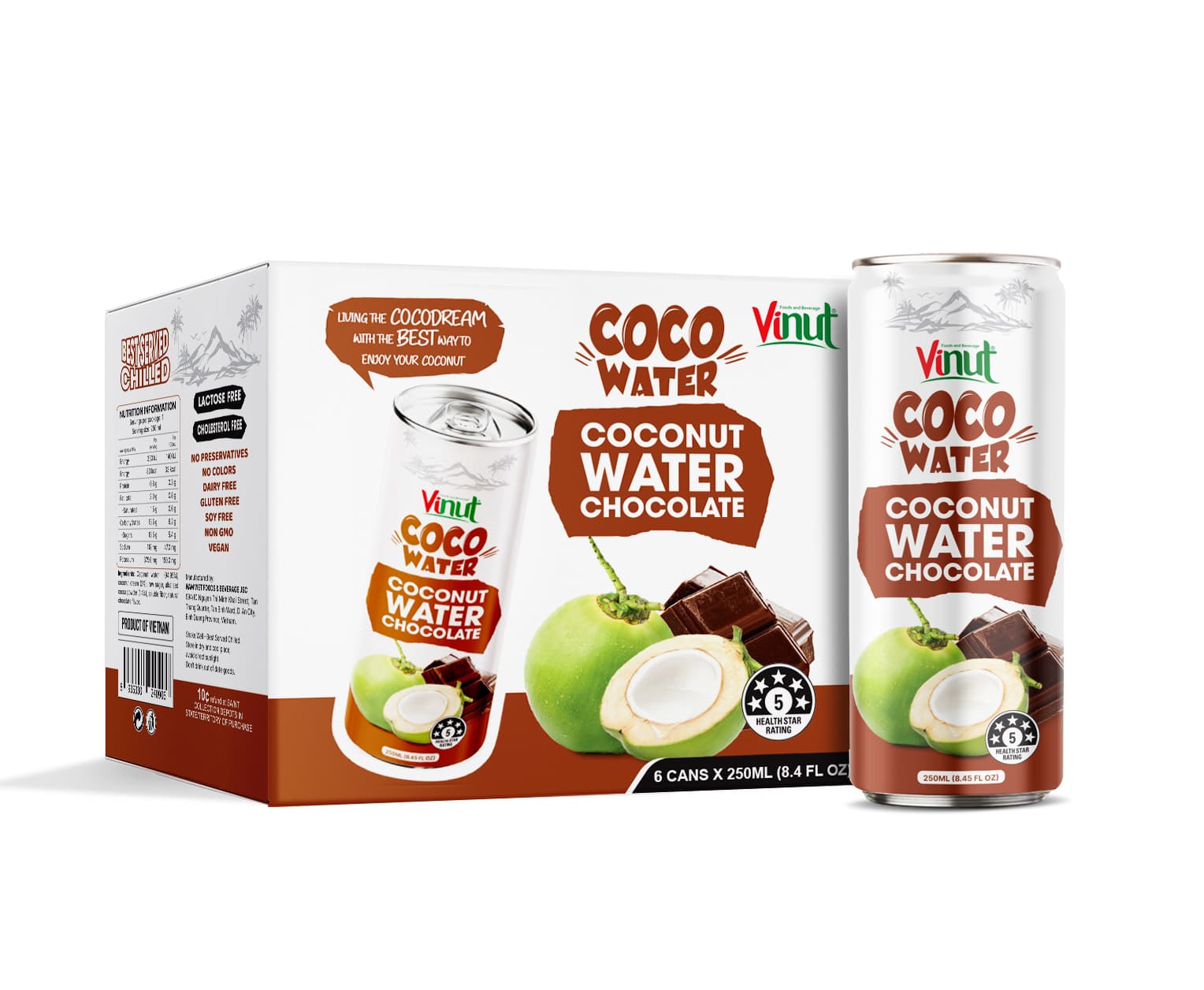 10.8 fl oz Vinut Coco Water Chocolate view 2
