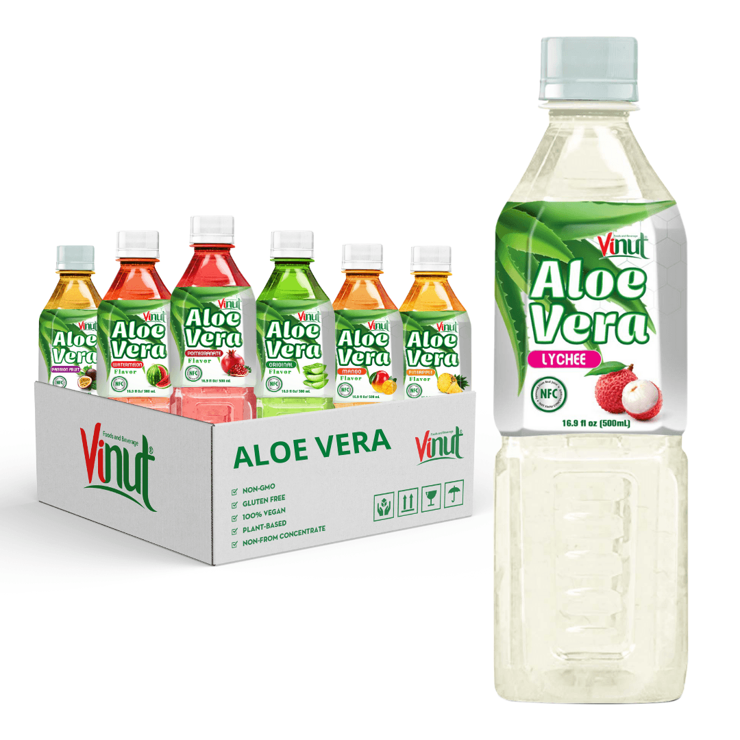 16.9 fl oz Vinut Bottle Aloe Vera Drink with Lychee Juice view 2