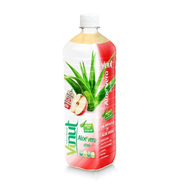 Vinut Aloe Vera Drink, Apple Flavor, Fat Free, 100% Natural, PET Bottle, (1.5L)
