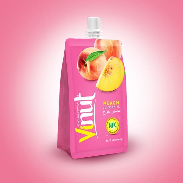 10.1fl oz VINUT 100% Pouches Peach Juice Drink