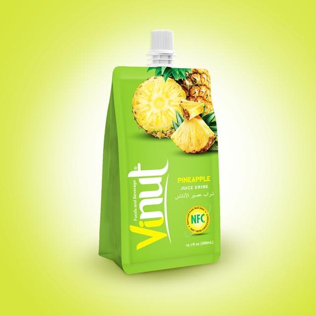 10.1fl oz VINUT 100% Pouches Pineapple Juice Drink