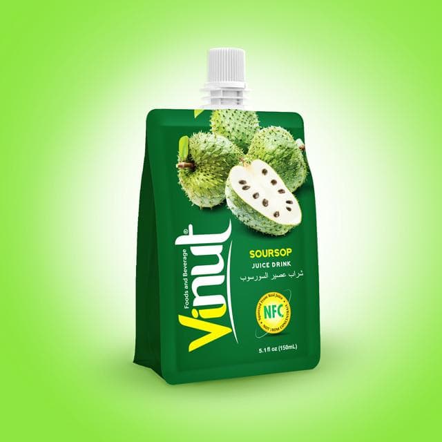 150ml VINUT 100% Pouches Soursop Juice Drink
