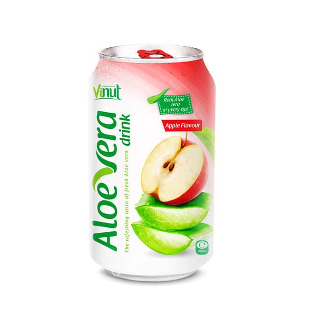 Vinut Aloe Vera Drink, Apple Flavour, Real Aloe Vera In Every Sip!, Can, (330 mL)