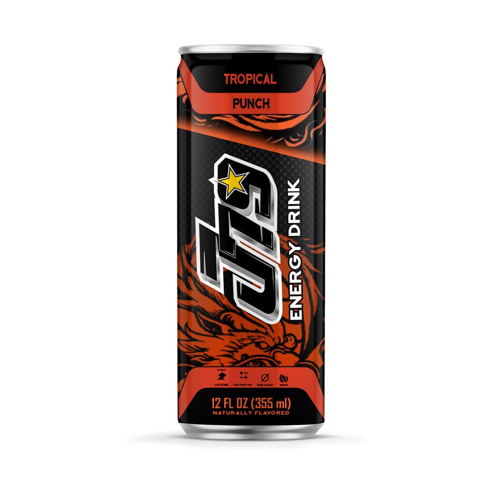 12 fl oz J79 Healthy Energy Drink (Tropical & Punch Zero Sugar Natural Caffeine Enhanced Hydration)